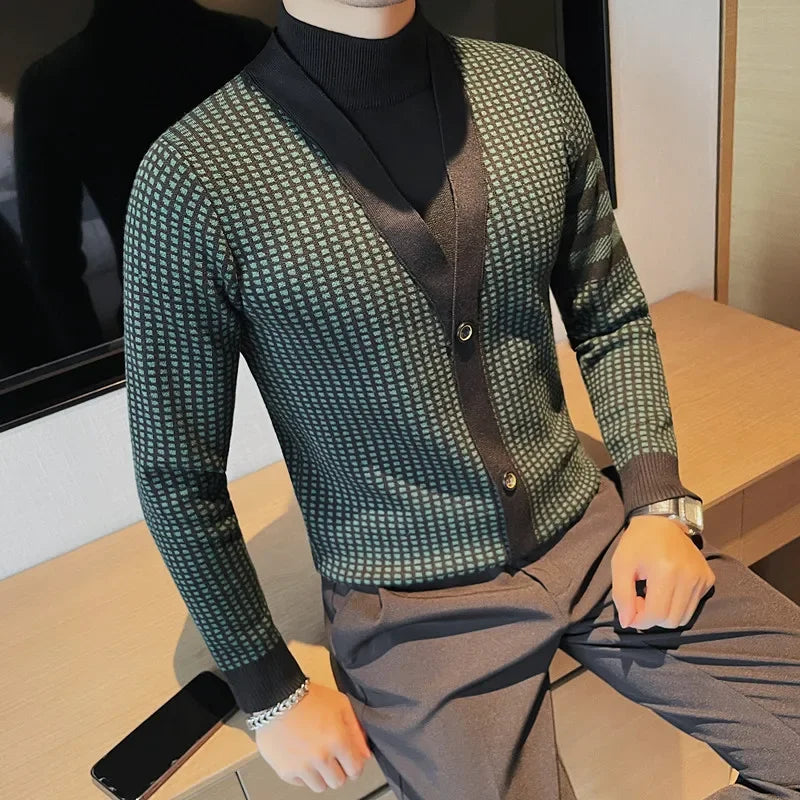 British Style Autumn Winter New Turtleneck Sweater for Men Clothing Simple Slim Fit Long Sleeve Knitted Pullovers Pull ZL370